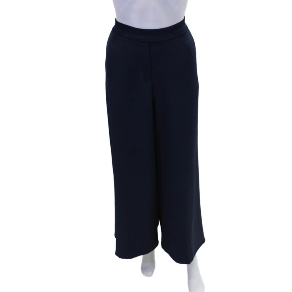 Robertson + Rodeo Womens Elastic Waistband Straight Leg Dress Pants Navy Size M